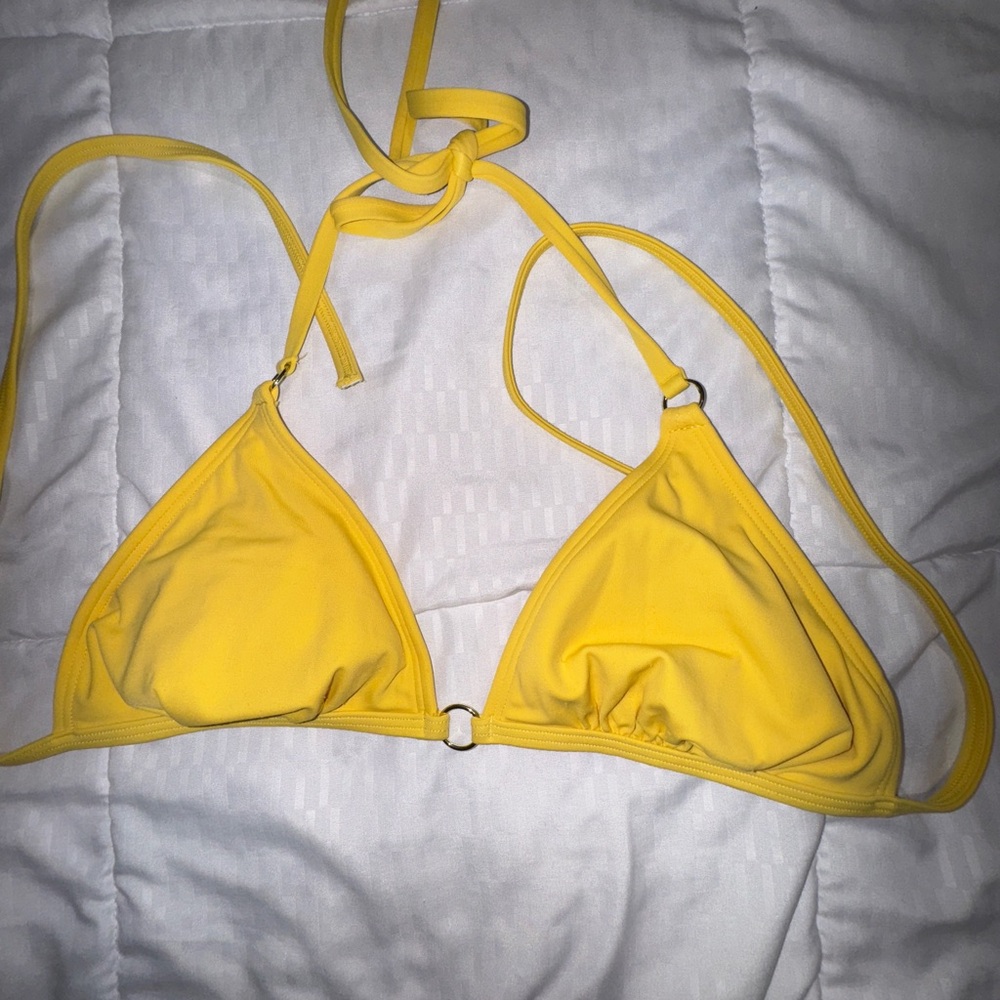 Yellow Triangle Bikini Top